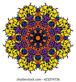 Mandala. Round Ornament Pattern.Geometric circle element made in vector.