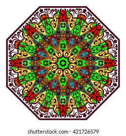Mandala. Round Ornament Pattern.Geometric circle element made in vector.