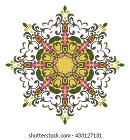 Mandala. Round Ornament Pattern.Geometric circle element made in vector.
