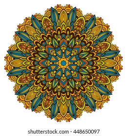 Mandala. Round Ornament Pattern.Geometric circle element made in vector.