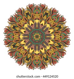 Mandala. Round Ornament Pattern.Geometric circle element made in vector.