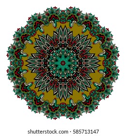 Mandala. Round Ornament Pattern.Geometric circle element made in vector.