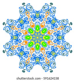 Mandala. Round Ornament Pattern.Geometric circle element made in vector.