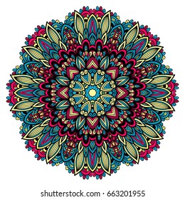 Mandala. Round Ornament Pattern.Geometric circle element made in vector.