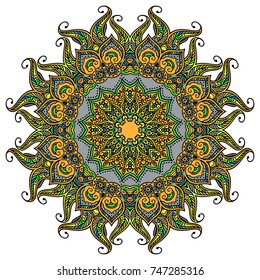 Mandala. Round Ornament Pattern.Geometric circle element made in vector.