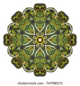 Mandala. Round Ornament Pattern.Geometric circle element made in vector.