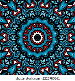 Mandala round ornament seamless pattern, ethnic floral pattern, vintage decorative elements
