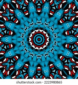 Mandala round ornament seamless pattern, ethnic floral pattern, vintage decorative elements
