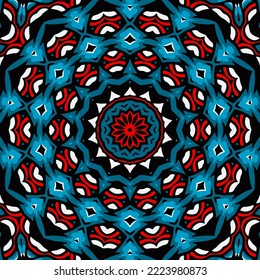 Mandala runde Ornamente, nahtlose Muster, ethnische Blumenmuster, Vintage-Dekorationselemente

