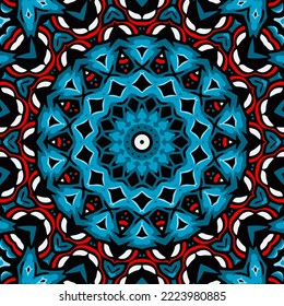 Mandala round ornament seamless pattern, ethnic floral pattern, vintage decorative elements
