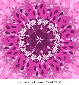 Mandala round ornament, tribal Arab ethnic Indian motif, circular symmetrical abstract floral geometric pattern. Hand drawn decorative element mandala. Vector illustration