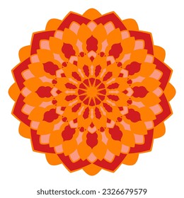 Ornamento redondo de Mandala. Ilustración vectorial. 