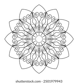 Mandala round ornament. Vector illustration. 