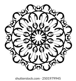Ornamento redondo de mandala. Ilustración vectorial. 