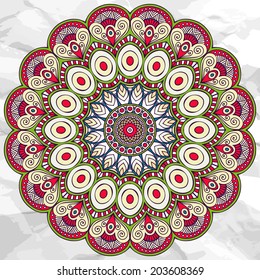 Mandala. Round Ornament vector Pattern. Vintage decorative elements. Hand drawn background. Islam, Arabic, Indian, ottoman motifs.