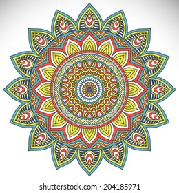 Mandala. Round Ornament vector Pattern. Vintage decorative elements. Hand drawn background. Islam, Arabic, Indian, ottoman motifs.