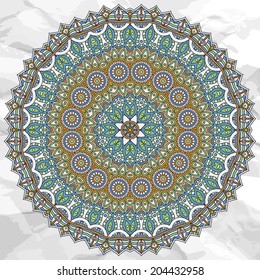 Mandala. Round Ornament vector Pattern. Vintage decorative elements. Hand drawn background. Islam, Arabic, Indian, ottoman motifs.