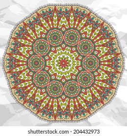 Mandala. Round Ornament vector Pattern. Vintage decorative elements. Hand drawn background. Islam, Arabic, Indian, ottoman motifs.