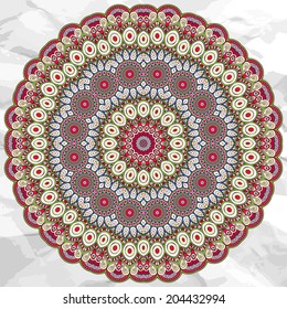 Mandala. Round Ornament vector Pattern. Vintage decorative elements. Hand drawn background. Islam, Arabic, Indian, ottoman motifs.