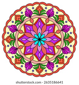 mandala round ornament, vintage decoration element, Oriental pattern, vector illustration. Islam, Arabic, Indian, Moroccan, Spain, Turkish, Pakistan, Chinese, mystic, ottoman motifs.