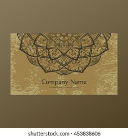 Mandala round ornaments  business cards. Vector decorative elements for invitation or card design. Isolated tribal ethnic motif