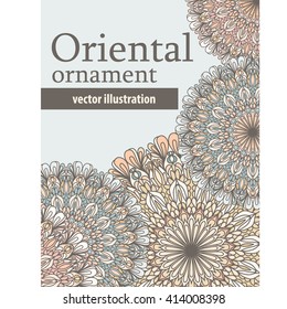Mandala round ornaments collection, card. 