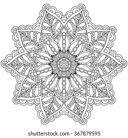 Mandala. Round Ornament.Vintage decorative elements. Oriental pattern, vector illustration. Islam, Arabic, Indian, turkish, pakistan, chinese, ottoman motifs. coloring book for adult