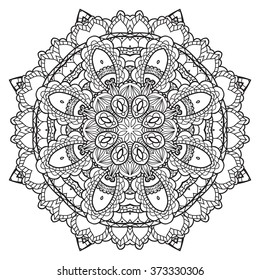 Mandala. Round Ornament.Vintage decorative elements. Oriental pattern, vector illustration. Islam, Arabic, Indian, turkish, pakistan, chinese, ottoman motifs,  coloring book for adult