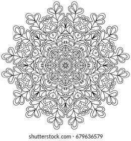 Mandala. Elementos decorativos Round Ornament.Vintage. Padrão oriental, ilustração vetorial. Islã, árabe ou indiano ou turco ou paquistão ou motivos chineses ou otomanos.