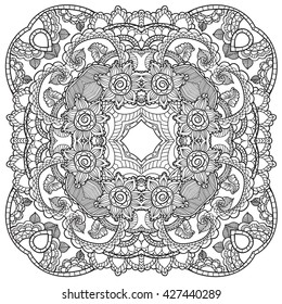 Mandala. Round Ornament.Vintage decorative elements.Oriental zentangle pattern, vector illustration.Islam,Arabic,Indian turkish,pakistan,chinese,ottoman motifs.Coloring book for adults coloring pages.