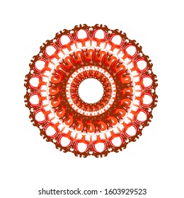 Mandala round pattern. Lacy ornament. Decorative design element. Spiritual symbol of harmony