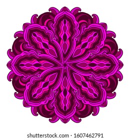 Mandala round pattern. Lacy ornament. Decorative design element. Spiritual symbol of harmony
