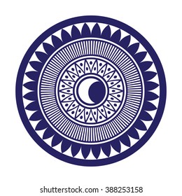 Mandala. Round with Pattern.in moon concept