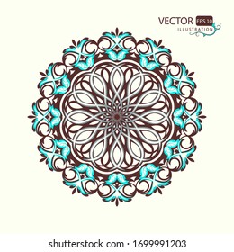 Mandala. A round pattern. Oriental ornament. Abstraction. Vector illustration.