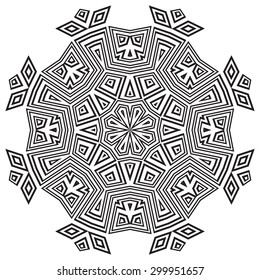 Mandala, round vector decorative ornament elements. Islam Arabic Indian black and white backgrounds.