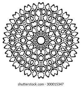 Mandala, round vector decorative ornament elements. Islam Arabic Indian backgrounds black ahd white