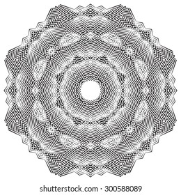 Mandala, round vector decorative ornament elements. Islam Arabic Indian backgrounds black and white