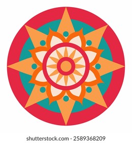 Mandala -round vector ornament. Traditional Indian symbol vector on white background.