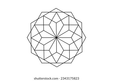 mandala of sacred ancient geometry. Vector symbols and elements. Alchemy, religion, philosophy, astrology and spirituality themes. Logo icon isolated on white background