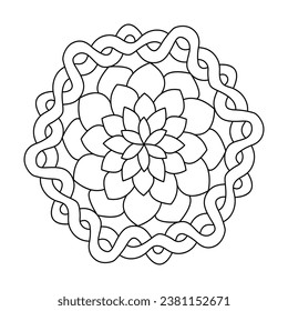 Página del libro de colorear Mandala Sacred Circulation. Una mandala vectorial es una mandala creada con software de gráficos vectoriales. Los gráficos vectoriales son un tipo de gráficos informáticos que utilizan formas geométricas.