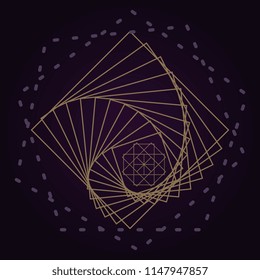 Mandala sacred geometry gold color abstract pattern vector illustration