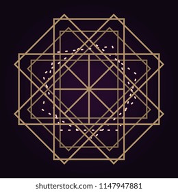 Mandala sacred geometry gold color abstract pattern vector illustration