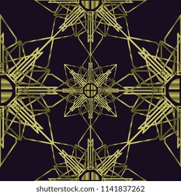 Mandala sacred geometry seamless golden colors