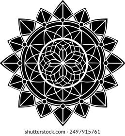 Mandala with Sacred Geometry vector ,
Mandala with Sacred Geometry line art , Mandala design