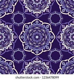 Mandala. Sacred image. Seamless pattern. Vintage decorative elements. Oriental pattern, vector illustration. Can be used for wallpaper, textile, invitation card, wrapping, web page background.