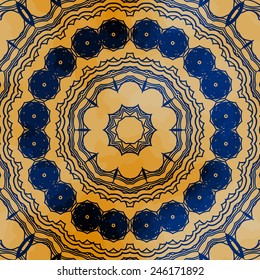 Mandala seamless design, square motif