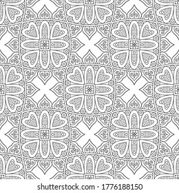 Mandala. Seamless Ornament Pattern black