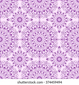 Mandala seamless pattern. Bohemian style. Vintage background with round ornament, decorative indian medallion, abstract flower element. Vector design