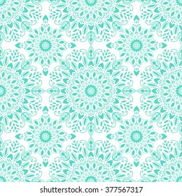 Mandala seamless pattern. Bohemian style. Vintage background with round ornament, decorative indian medallion, abstract flower element. Vector design