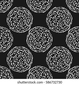 Mandala seamless pattern with calligraphic elements for different design. Vector illustration